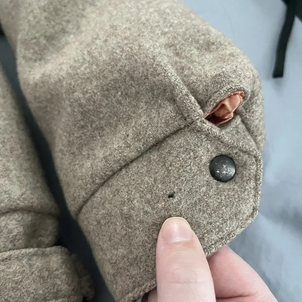 vintage TWEED wool bomber brown jacket Beige American Male Mens 44 M coat 80/90s